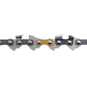 Chain X-CUT S93G Semi chisel 3/8” mini 1.3mm. Close-up view of chainsaw chain showing detailed cutting teeth.