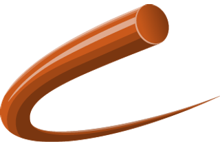 Dekoratives Element mit geschwungener brauner Form.