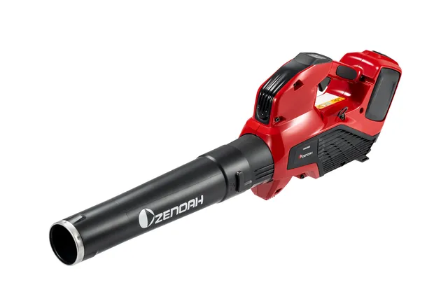 人間工学に基づいたハンドルを備えたZenohリーフブロワーの側面図。